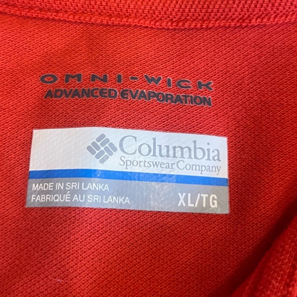 Columbia orange polo shirt mens XL Omni Wick golf performance comfort casual - Picture 4 of 9